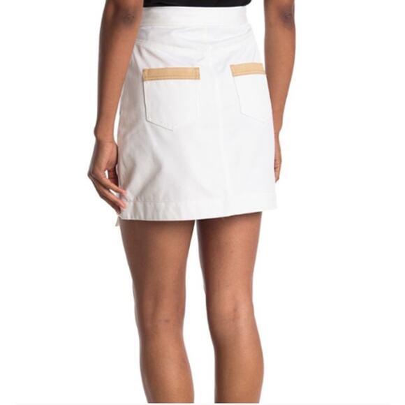BLDWN NWT White Button Front Mini Alexis Skirt in Optic White // 2 - Picture 2 of 10